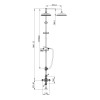 Душевая колонна с термостатическим смесителем Cezares BOHEMIA-CVD-T-01-Bi с ручным и верхним душем, с полкой в комплекте