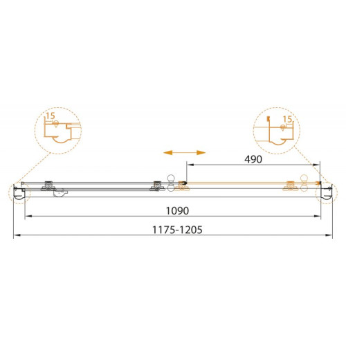 ДУШЕВАЯ ДВЕРЬ В НИШУ CEZARES GIUBILEO-BF-1-120-C-Br