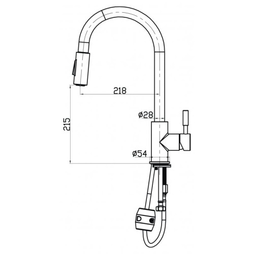 Смеситель для кухни двухрежимный  BelBagno BB-LAM31A-IN