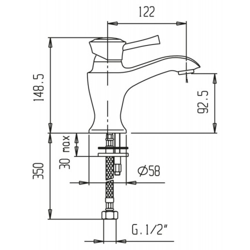 Смеситель для раковины  CEZARES GIUBILEO-LSM1-02