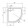 Поддон для душа Cezares TRAY-S-R-80-550-13-W литой из искусственного мрамора, радиальный, R- 550