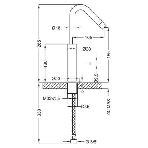 Смеситель Cezares  ECO-LSM2-01-Cr для раковины